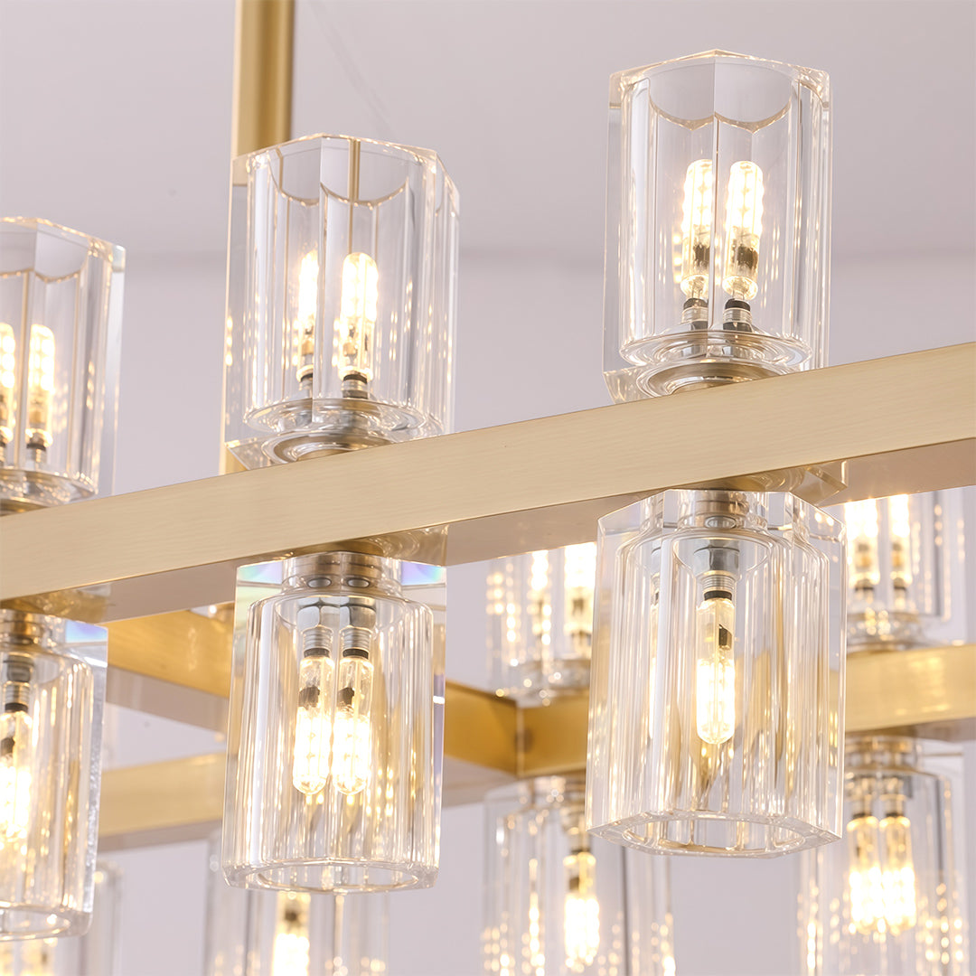 Luxury Crystal Chandelier - American Copper Ceiling Light