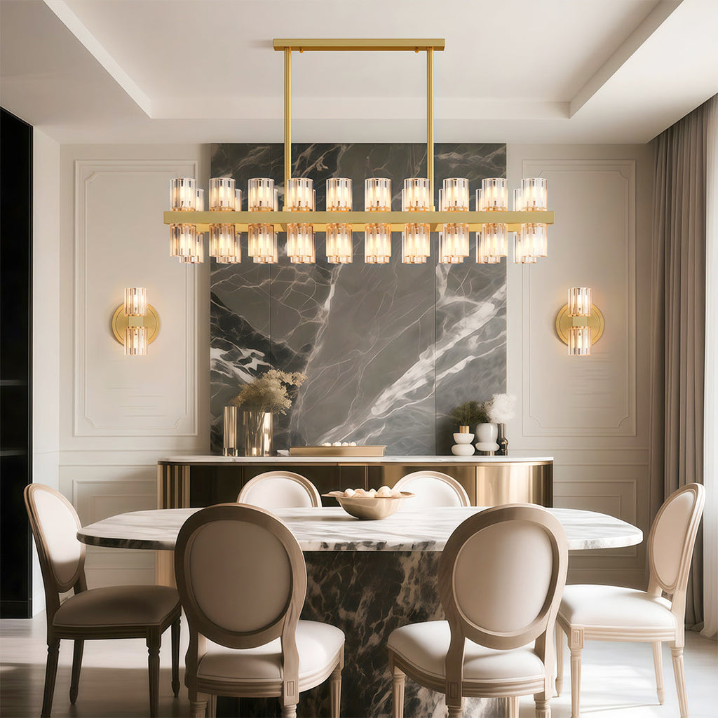 Luxury Crystal Chandelier - American Copper Ceiling Light