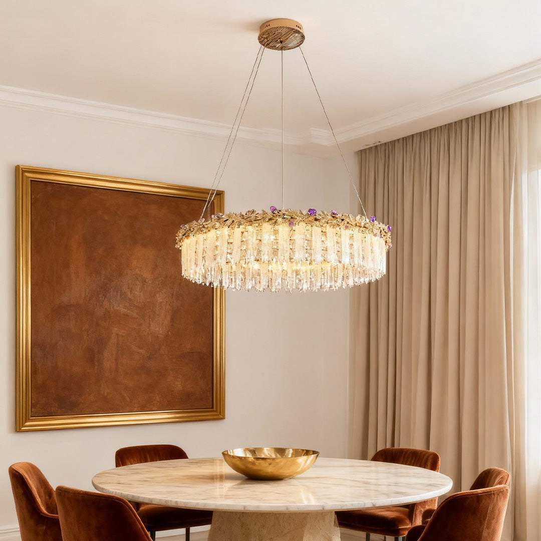 Gold Chandelier Crystal Minimalist Ceiling Light