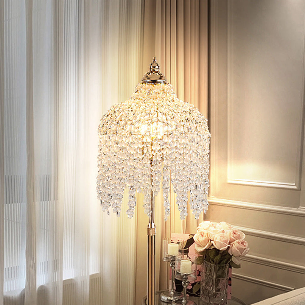 Luxury Crystal LED Floor Lamp - Elegant Home Lighting, Modern Design, Adjustable Brightness, Dimmable Floor Light, Stylish Crystal Accents, Sophisticated Indoor Decor