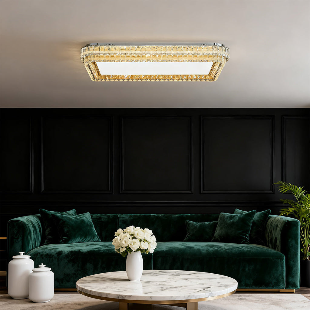 Modern Luxury Flush Mount Crystal Light Fixture