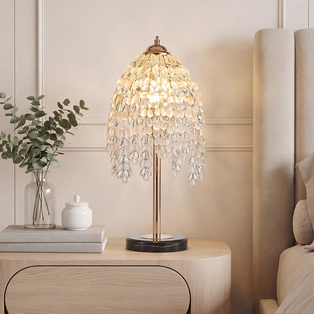 Gold Crystal Bedside Table Lamp - Luxury European Design for Elegant Homes