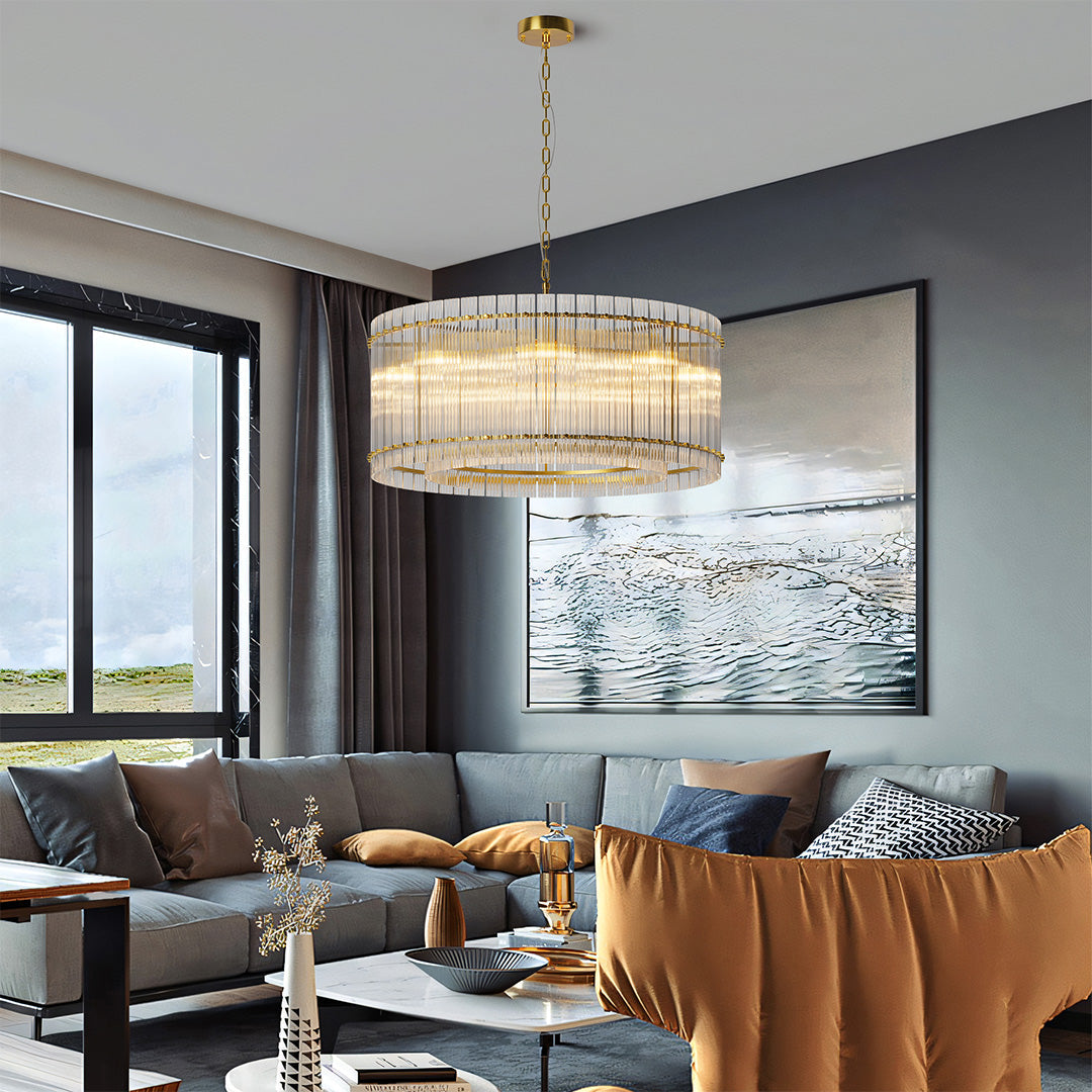 Luxury Iron Glass Lamp Shade Chandelier Ceiling Light