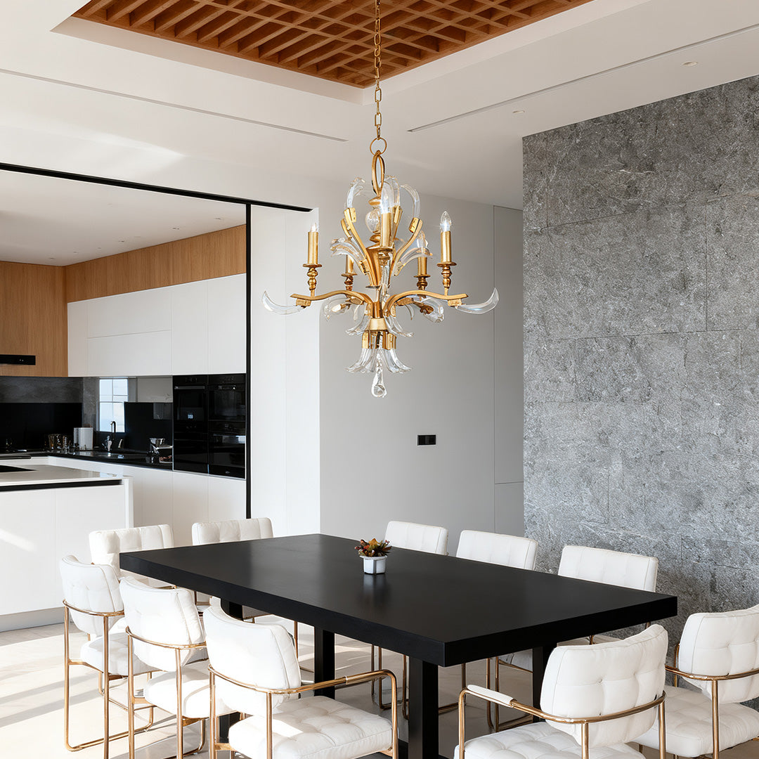 Gold and Crystal Chandelier Luxury Ceiling Light