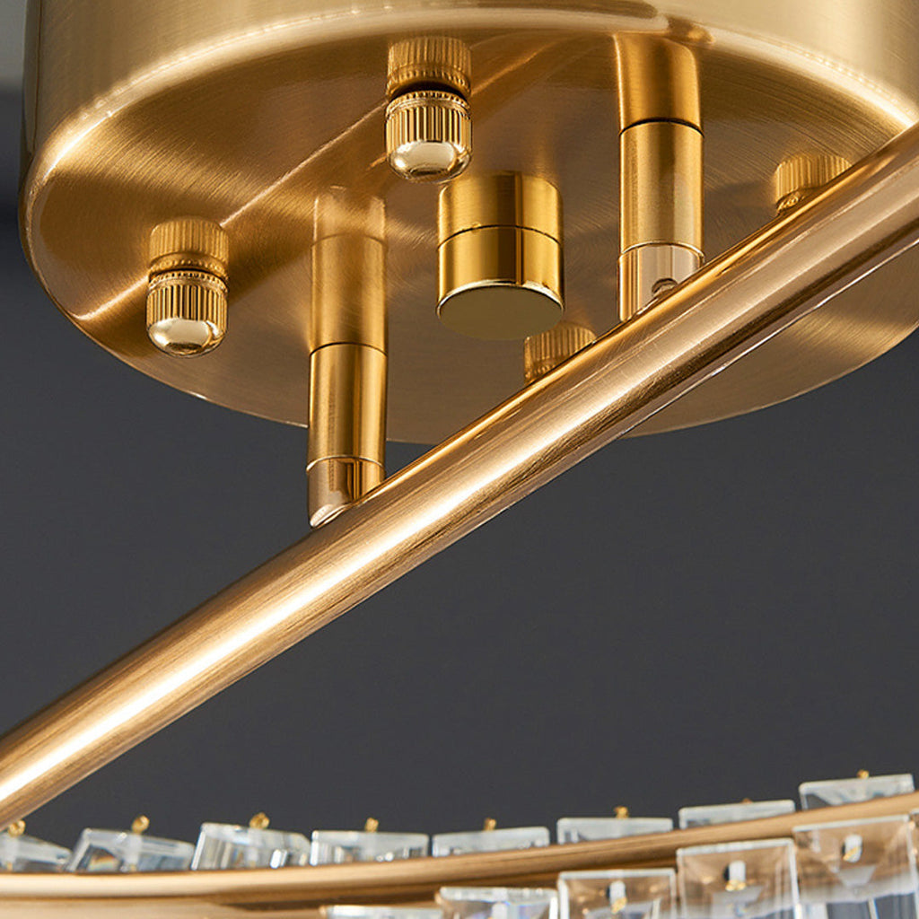 Luxury Gold Mobius Crystal Flush Mount Light Fixture