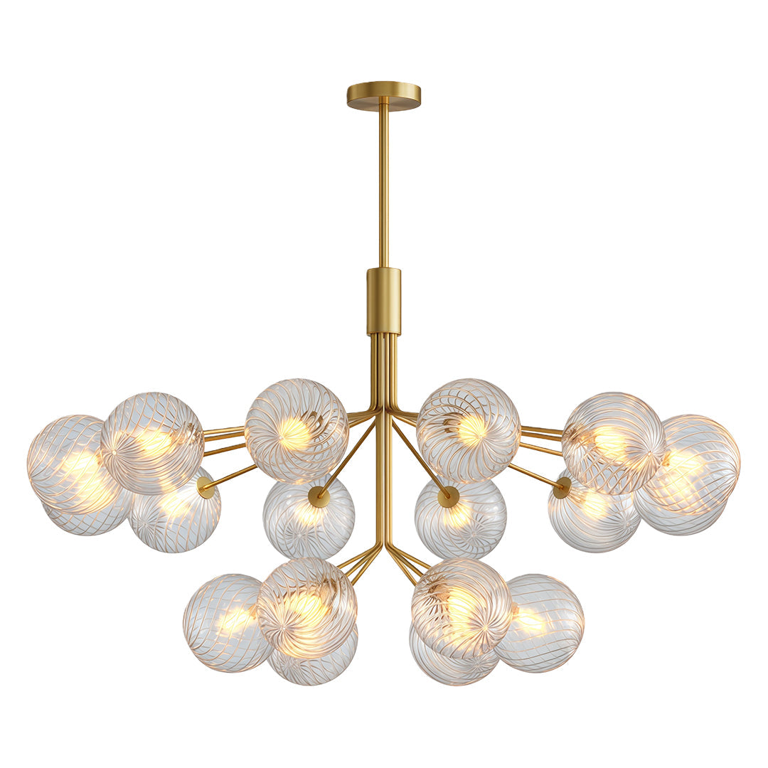 Luxury Copper Glass Ball Chandelier Modern Ceiling Light