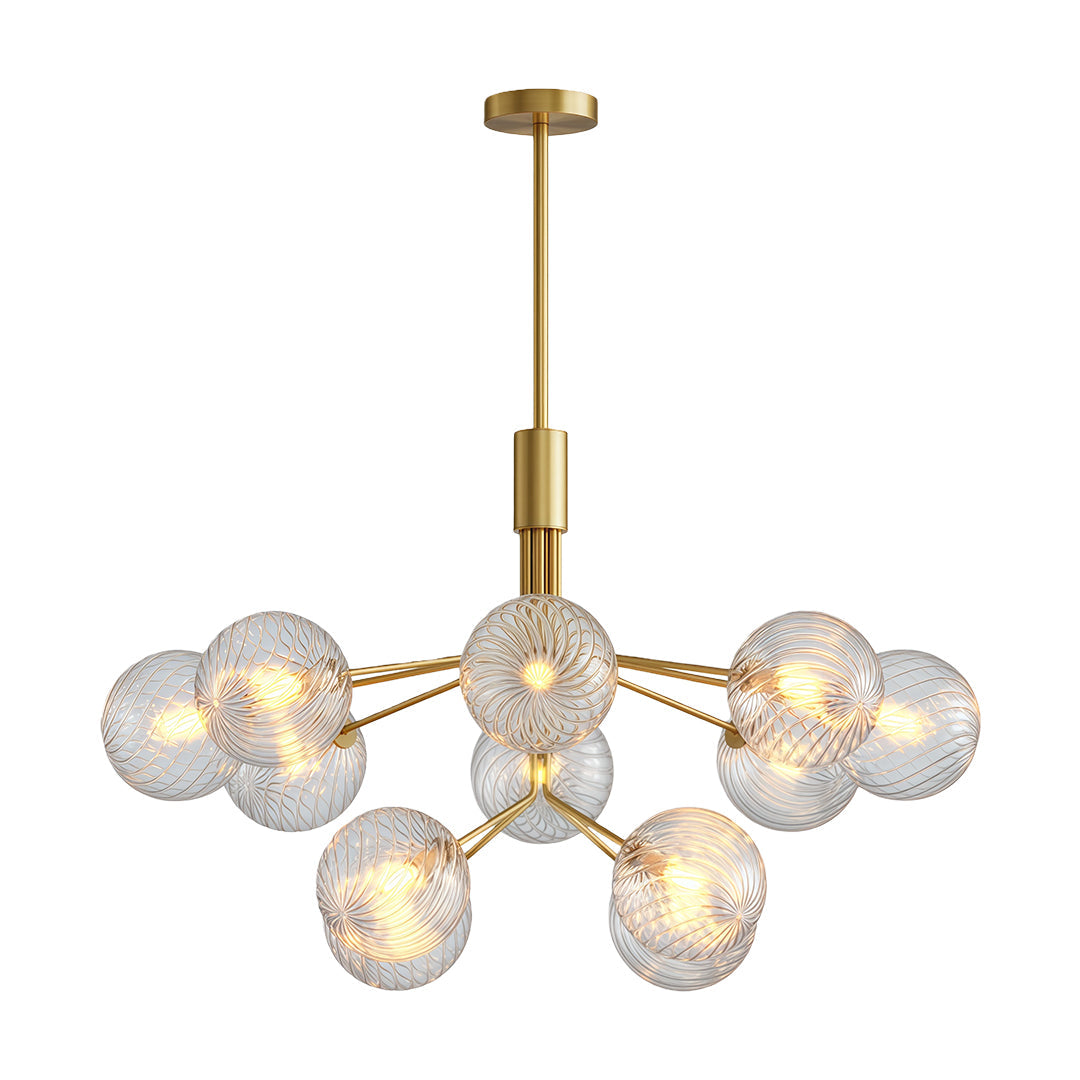 Luxury Copper Glass Ball Chandelier Modern Ceiling Light
