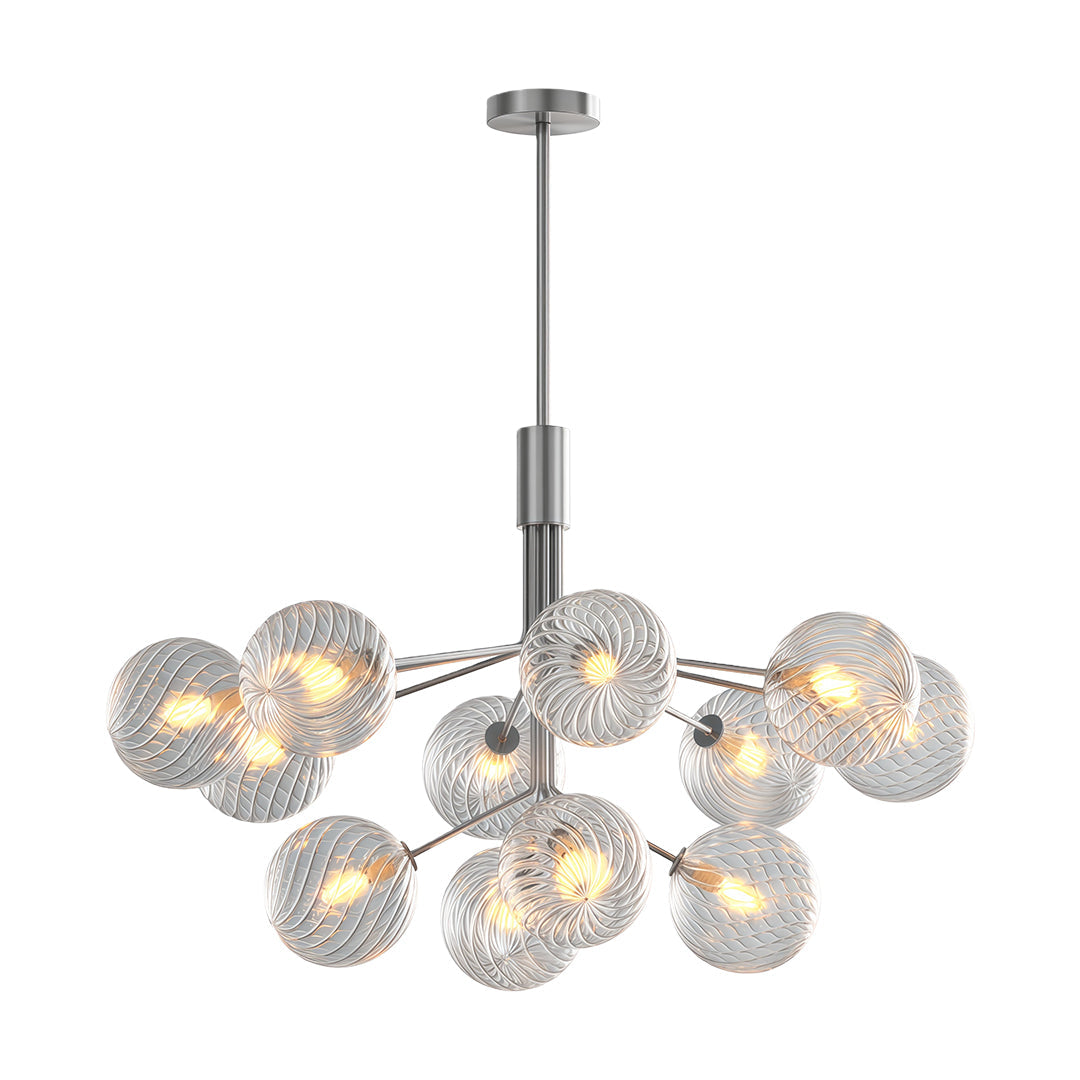 Luxury Copper Glass Ball Chandelier Modern Ceiling Light