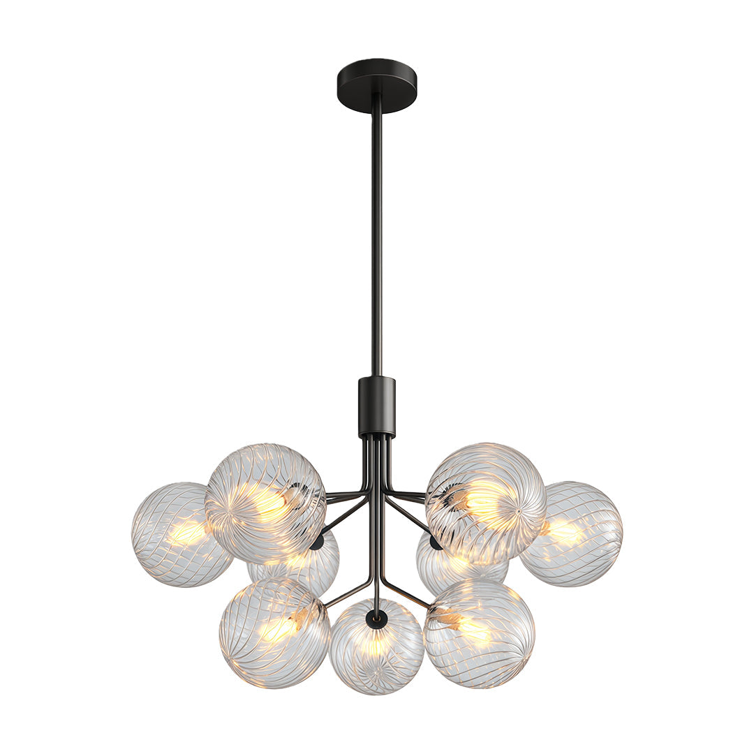 Luxury Copper Glass Ball Chandelier Modern Ceiling Light