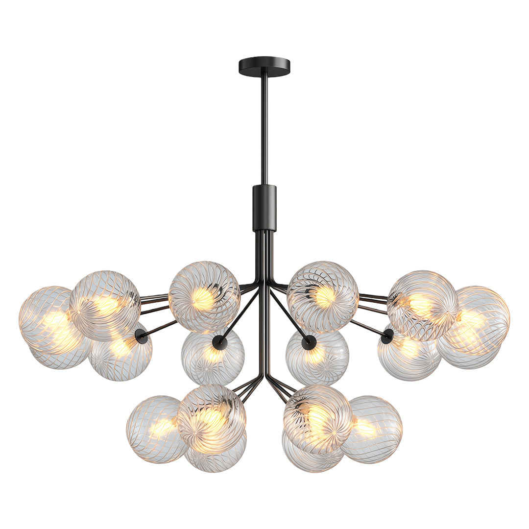 Luxury Copper Glass Ball Chandelier Modern Ceiling Light