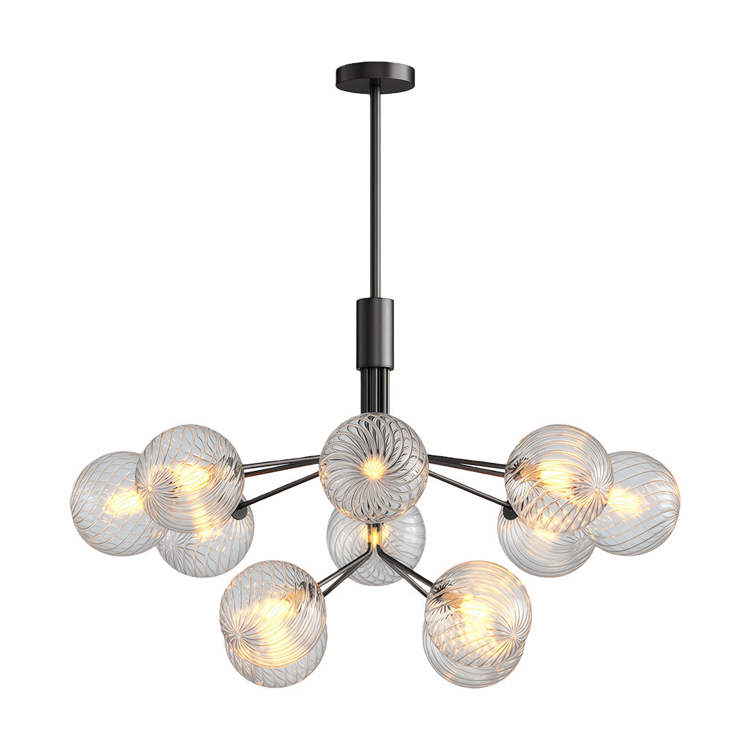 Luxury Copper Glass Ball Chandelier Modern Ceiling Light