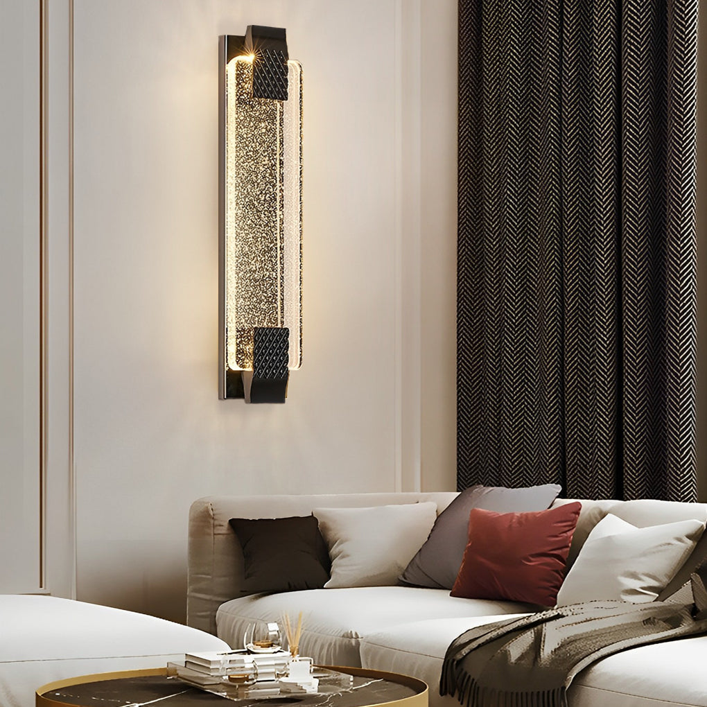 Luxury Modern LED Linear Crystal Wall Light for Living Room