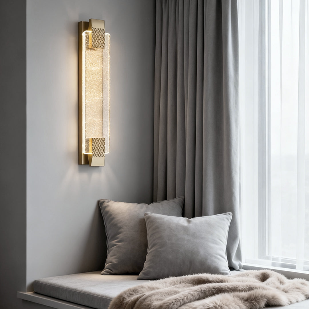 Luxury Modern LED Linear Crystal Wall Light for Living Room