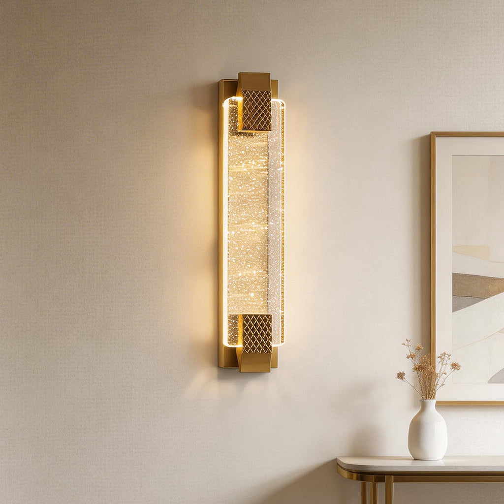 Luxury Modern LED Linear Crystal Wall Light for Living Room