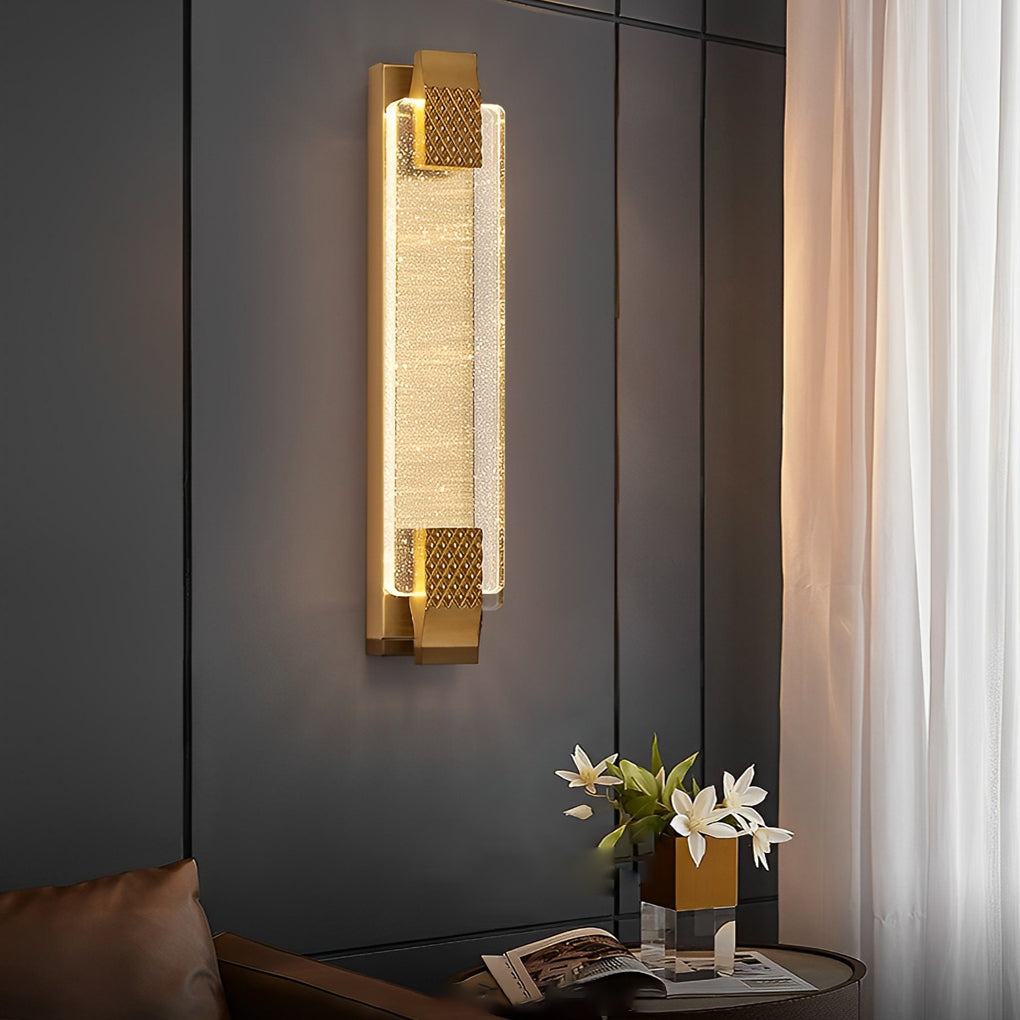 Luxury Modern LED Linear Crystal Wall Light for Living Room