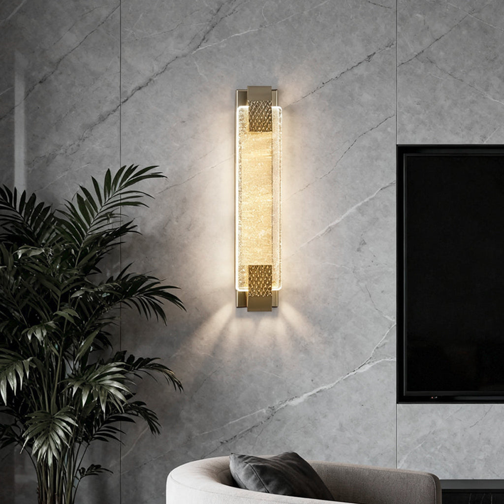 Luxury Modern LED Linear Crystal Wall Light for Living Room
