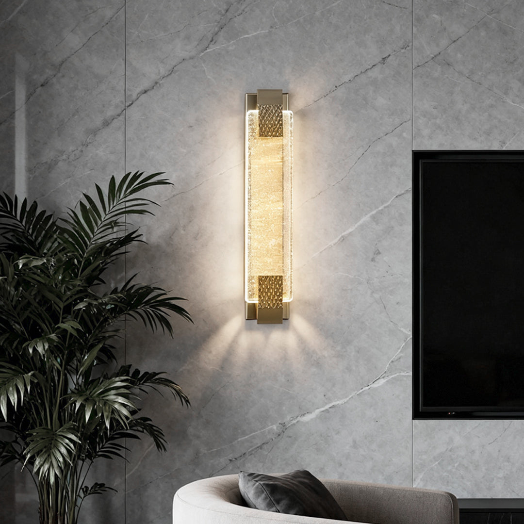 Luxury Modern LED Linear Crystal Wall Light for Living Room