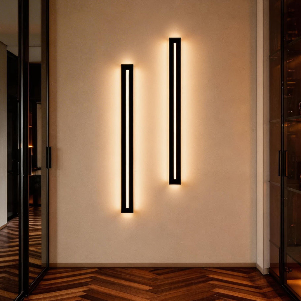 Modern LED Linear Black Wall Sconce - Iron Light Fixture