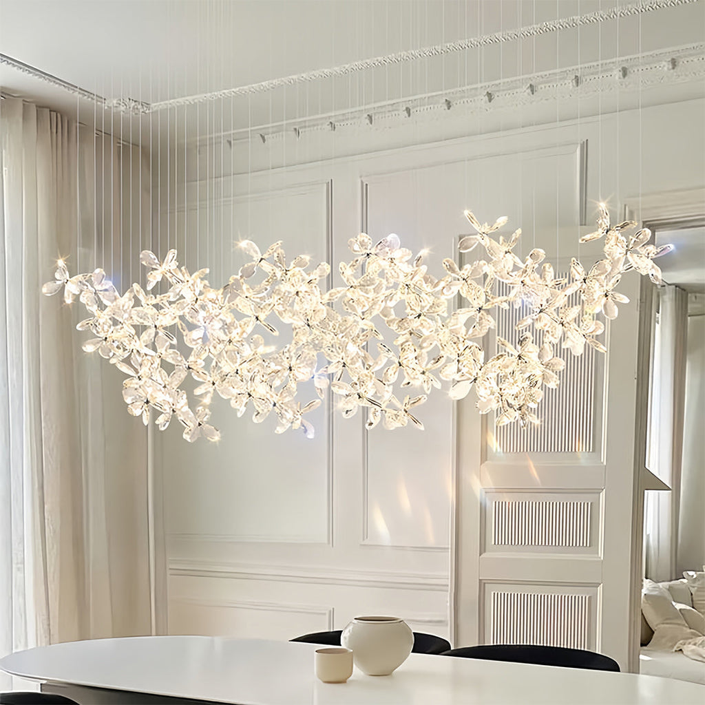 Rock Crystal Chandelier - Italian Flower Island Light