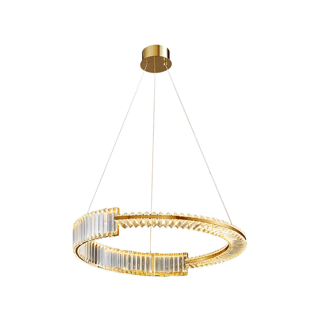 Gold Crystal Chandelier Dimmable LED Modern Ceiling Light
