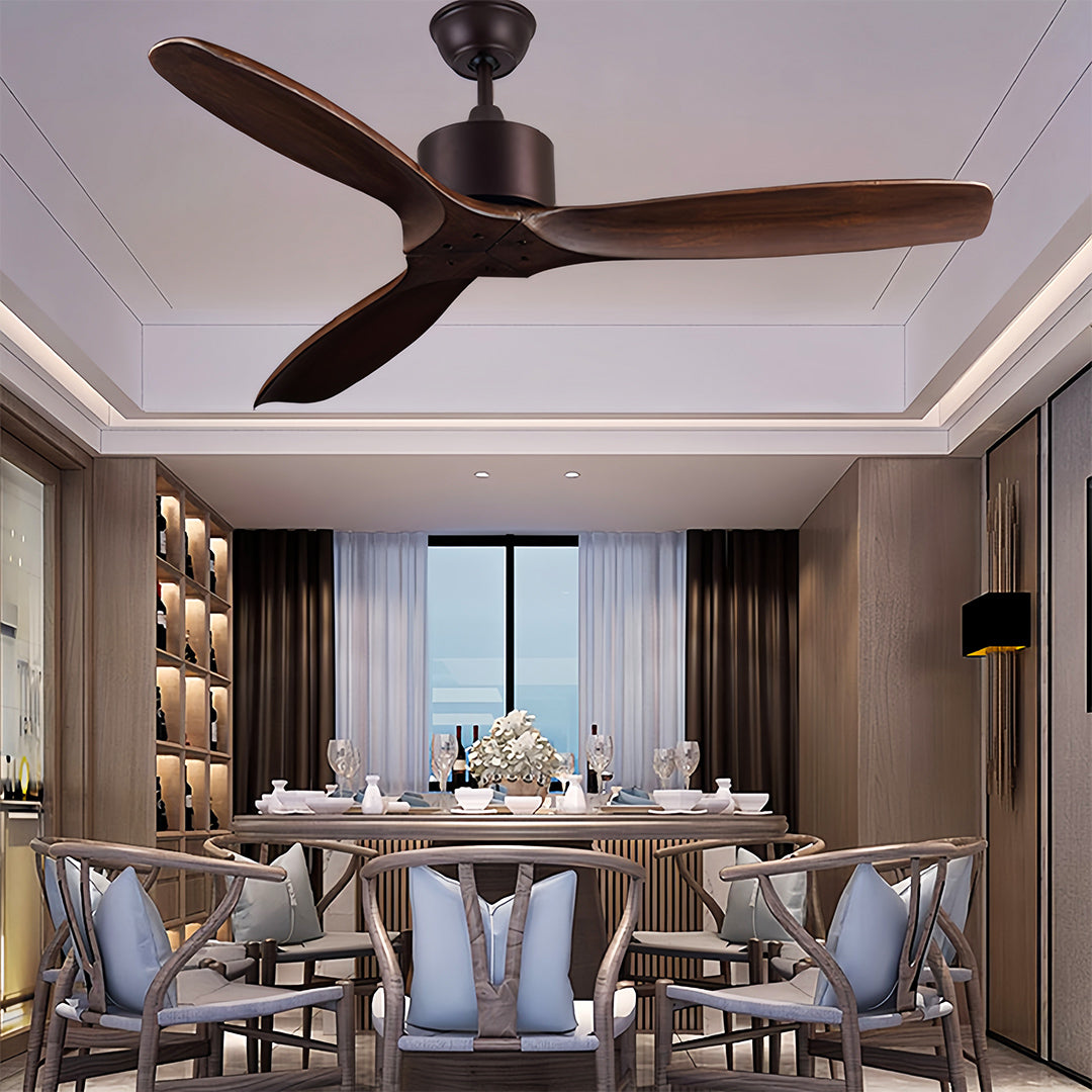 Modern Wood 3-Blade Ceiling Fan with Light - Stylish Fandelier Design