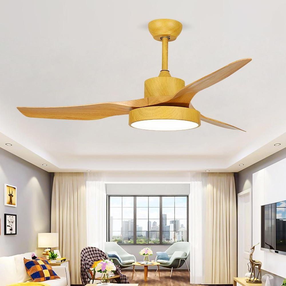 Rustic 3-Blade Ceiling Fan with LED Light – Vintage Appeal & Energy Efficient