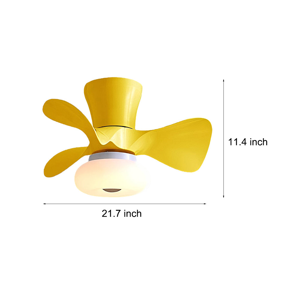 Macaron Ceiling Fan with LED Light - Modern Home Decor, Stylish Ceiling Fan, Energy-Efficient Lighting, Ceiling Fan for Living Room