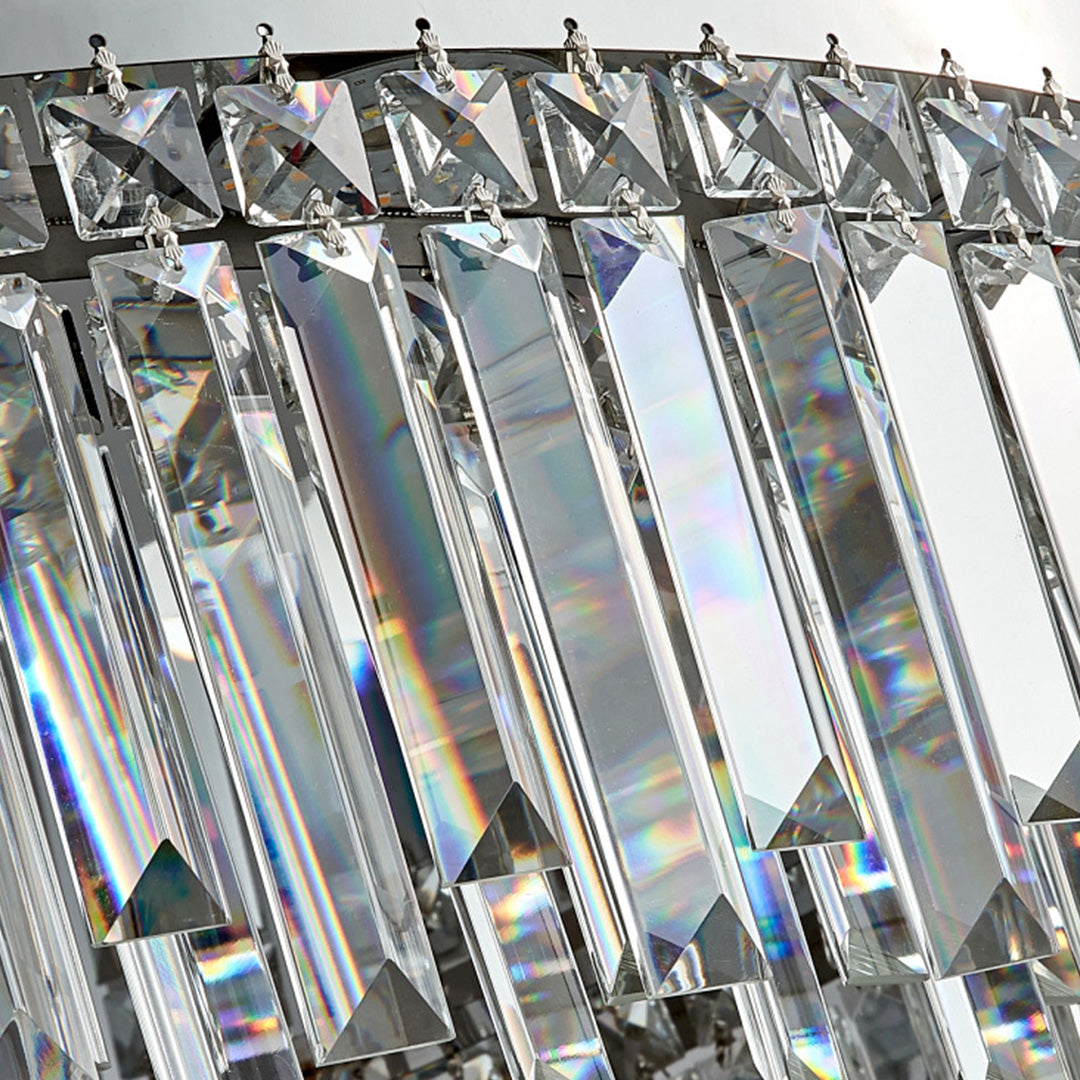 Crystal Flush Mount Ceiling Light - Modern Round Minimalist Design