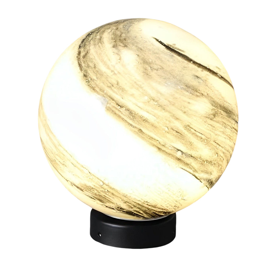 Globe Pillar Light Modern Planetary Design Fence Lamp - Outdoor Decorative Lighting, Garden Luminaire, Solar-Powered, Eco-Friendly, Elegant Illumination for Patios and Walkways
