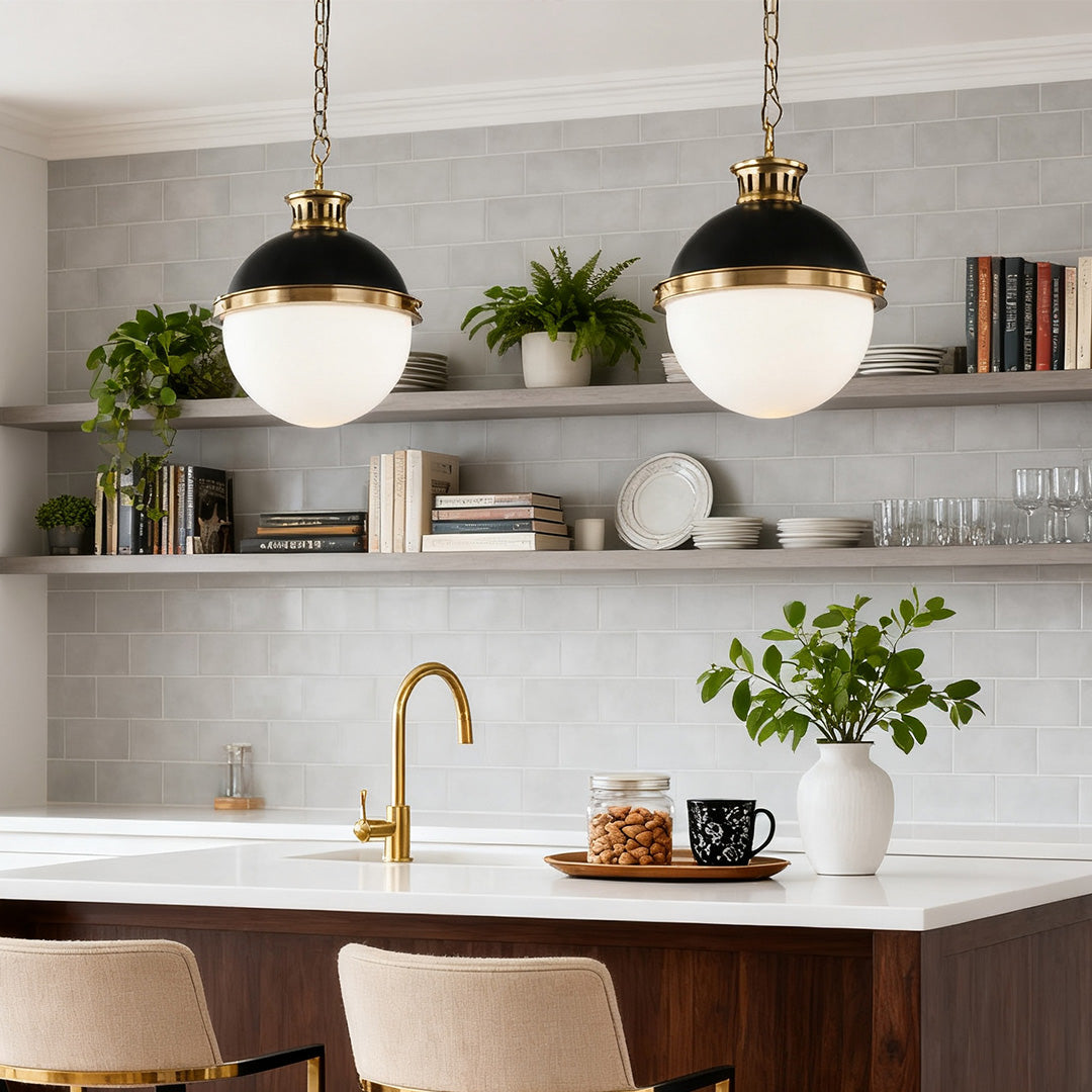 Ball Pendant Light - Classic Glass Globe Ceiling Fixture