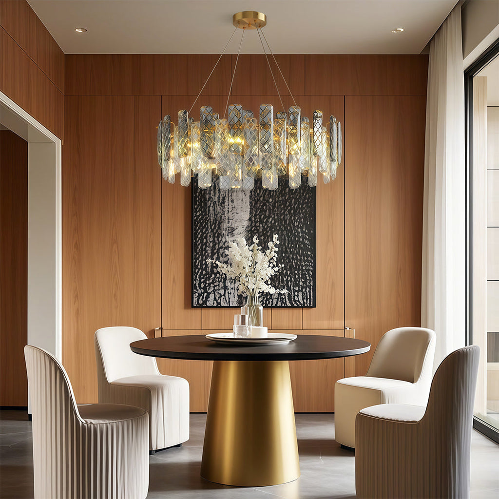 Contemporary Crystal Chandelier Eye-Protecting Ceiling Light