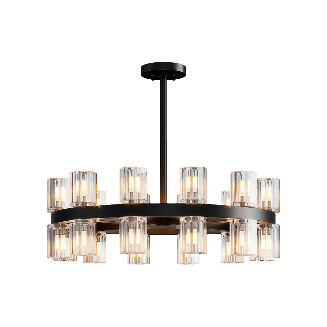 Luxury Crystal Chandelier - American Copper Ceiling Light
