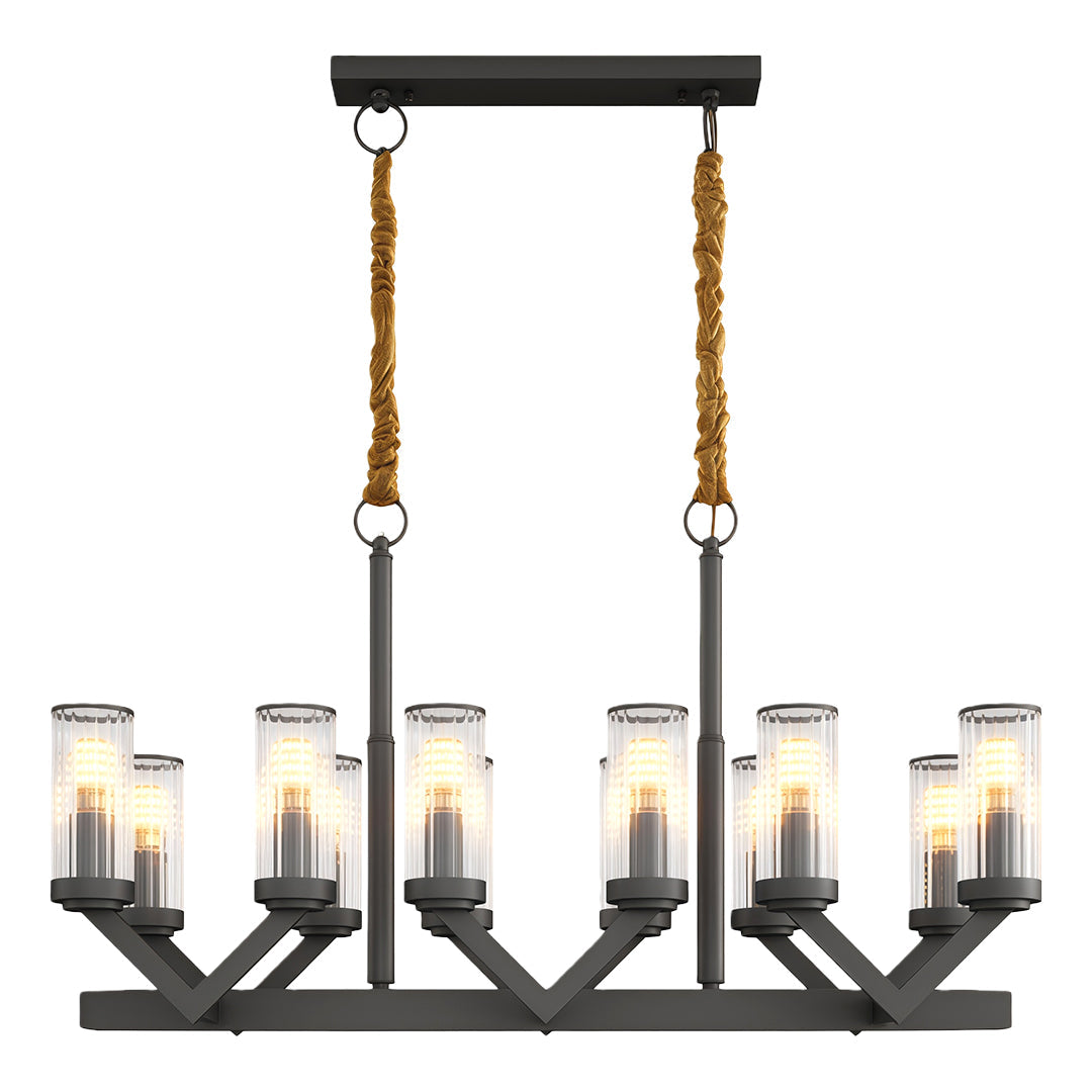 Luxury Copper Glass Drop Chandelier Ceiling Light
