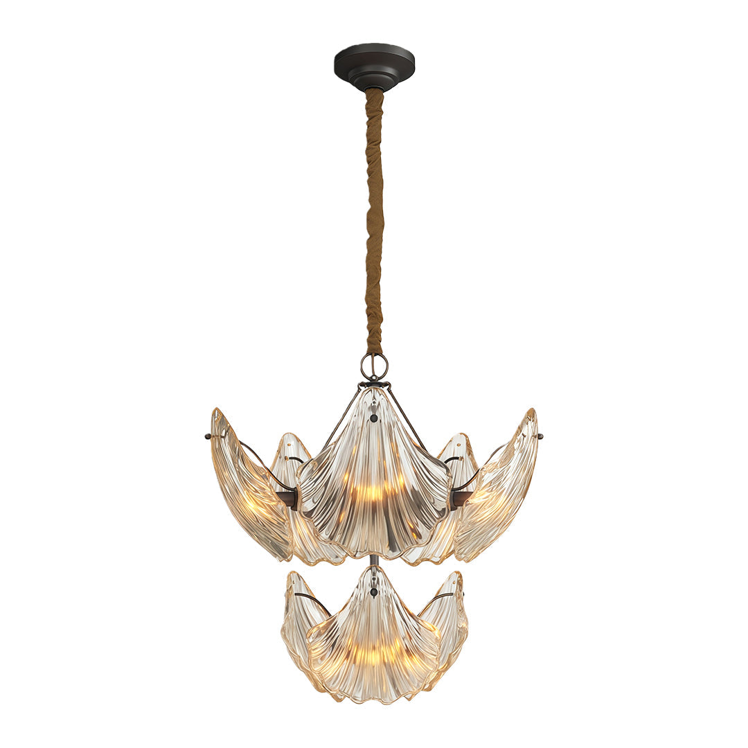 Modern Luxury Copper Glass Chandelier - Elegant Ceiling Light Fixture