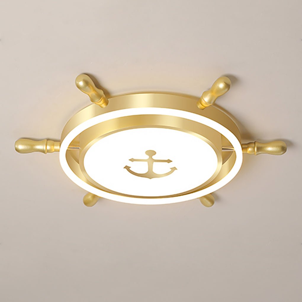 Mediterranean Cartoon Rudder LED Ceiling Lamp - High Transmittance Design