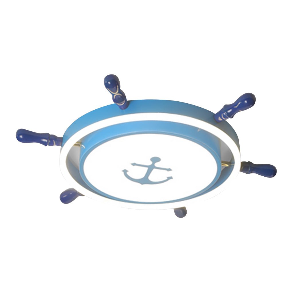 Mediterranean Cartoon Rudder LED Ceiling Lamp - High Transmittance Design