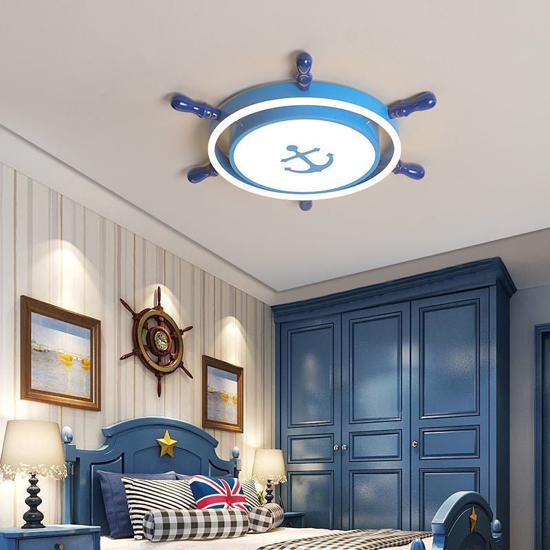 Mediterranean Cartoon Rudder LED Ceiling Lamp - High Transmittance Design