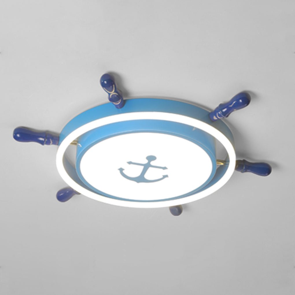 Mediterranean Cartoon Rudder LED Ceiling Lamp - High Transmittance Design