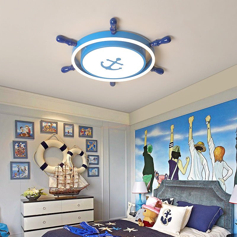 Mediterranean Cartoon Rudder LED Ceiling Lamp - High Transmittance Design