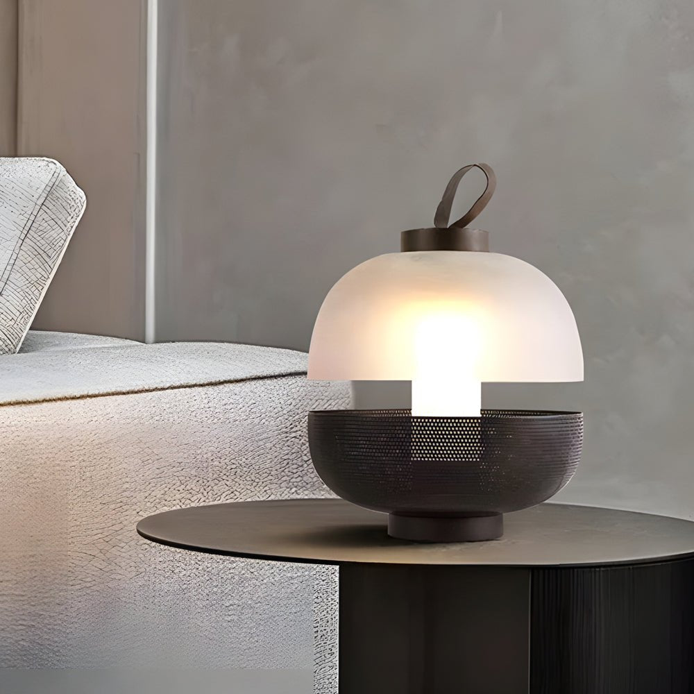 Mesh Metal and Frosted Glass LED Table Lamp - 11 Inch Modern Design, Energy Efficient Lighting for Home & Office Decor