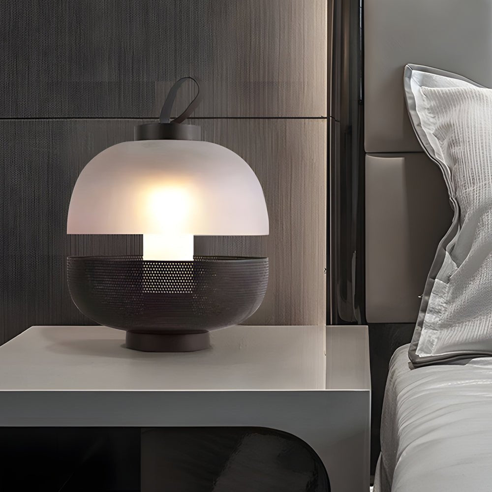 Mesh Metal and Frosted Glass LED Table Lamp - 11 Inch Modern Design, Energy Efficient Lighting for Home & Office Decor