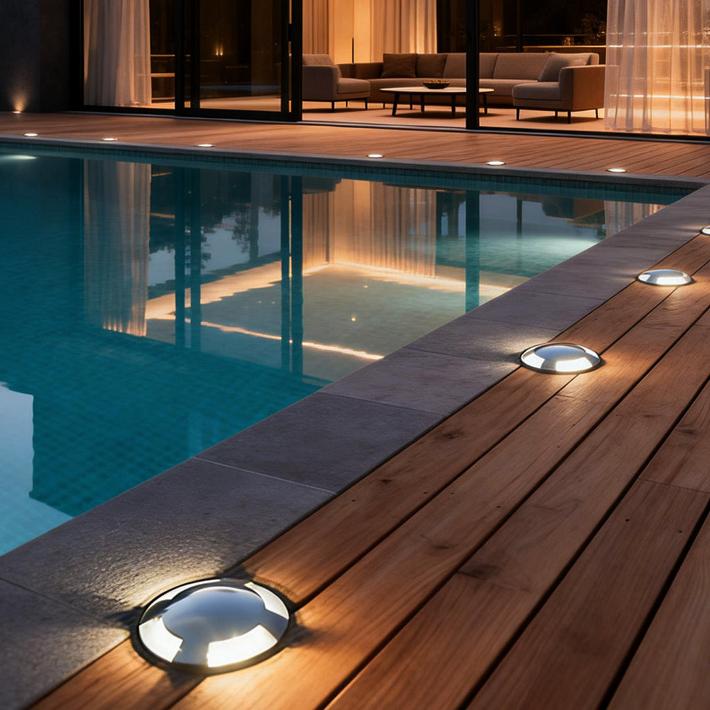 Modern LED Recessed Waterproof Step Light - Metal Deck Lighting