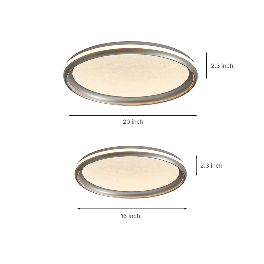 Metal Flush Mount Light - Silver Finish White Acrylic Ceiling Light