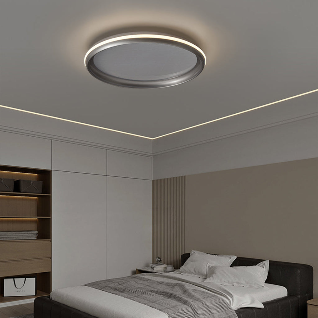 Metal Flush Mount Light - Silver Finish White Acrylic Ceiling Light
