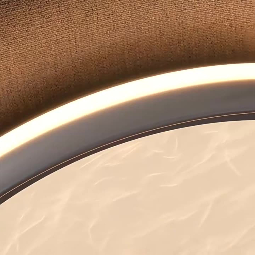 Metal Flush Mount Light - Silver Finish White Acrylic Ceiling Light