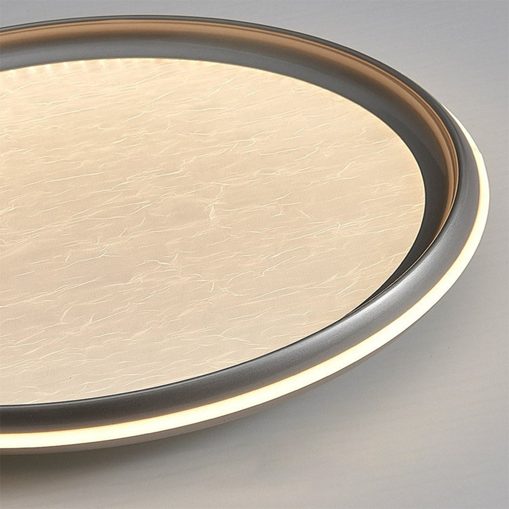 Metal Flush Mount Light - Silver Finish White Acrylic Ceiling Light