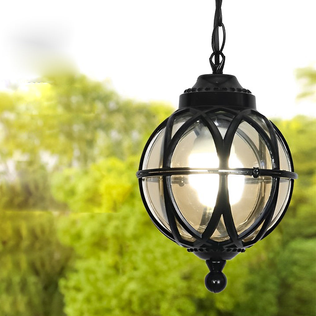Metal Orb Pendant Light - Moisture Proof Outdoor Ceiling Globe