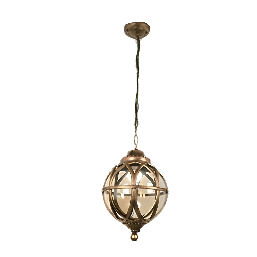 Metal Orb Pendant Light - Moisture Proof Outdoor Ceiling Globe