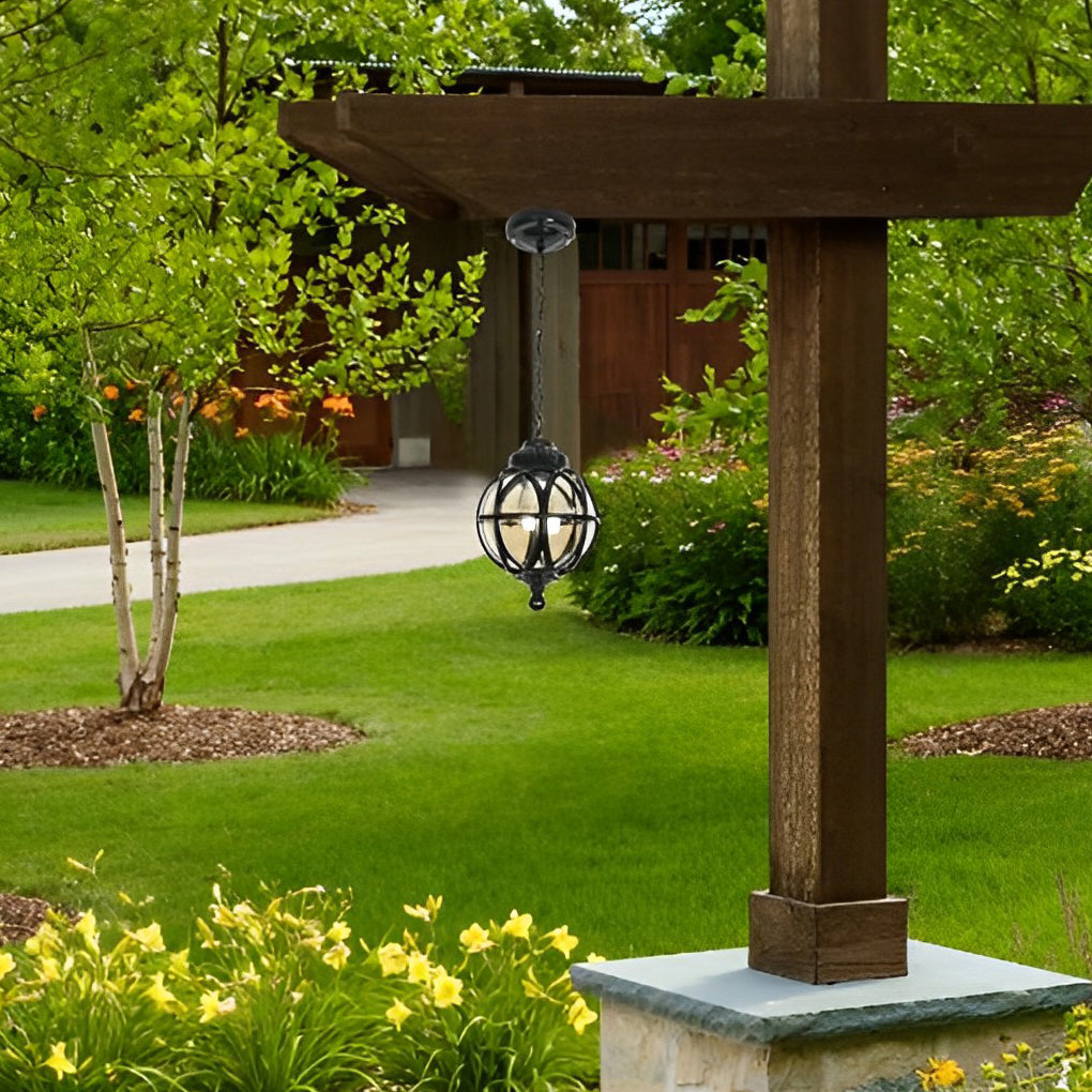 Metal Orb Pendant Light - Moisture Proof Outdoor Ceiling Globe