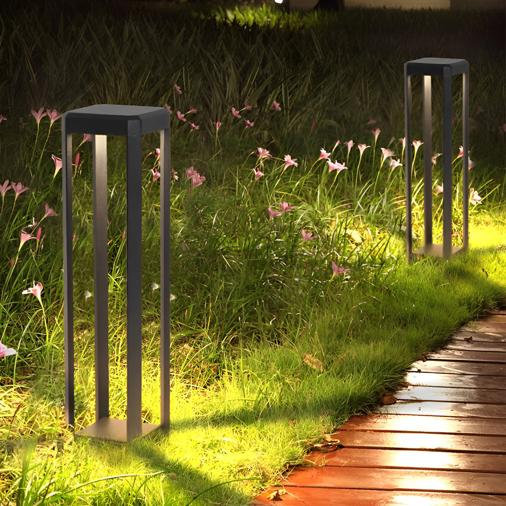 Modern Black Aluminum Solar Pathway Lights for Garden Lighting